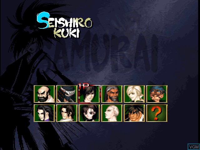 Menu screen of the game Samurai Shodown - Warriors Rage on Sony Playstation