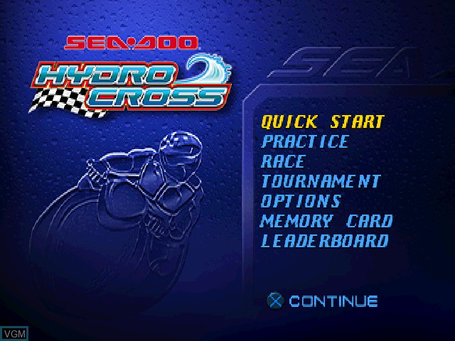 Menu screen of the game Sea-Doo HydroCross on Sony Playstation