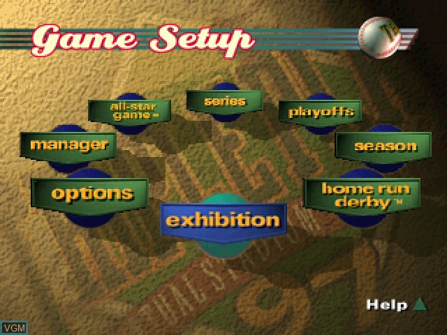Menu screen of the game Triple Play 97 on Sony Playstation