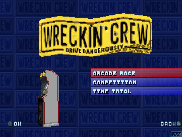 Menu screen of the game Wreckin Crew on Sony Playstation