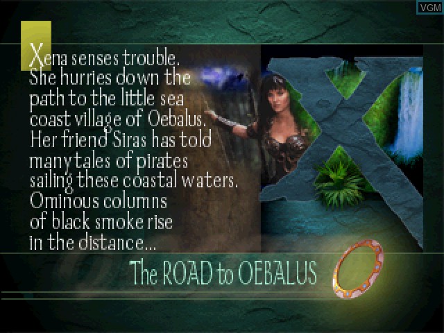 Menu screen of the game Xena - Warrior Princess on Sony Playstation