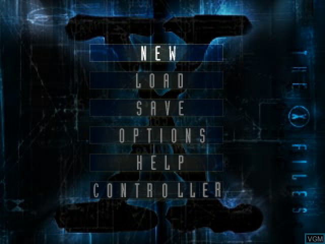 Menu screen of the game X-Files, The on Sony Playstation