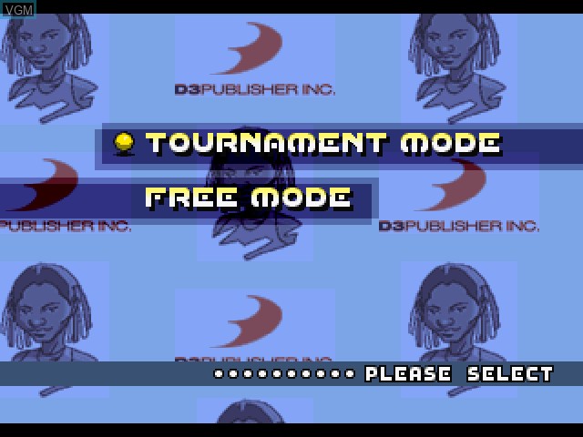 Menu screen of the game All Star Tennis on Sony Playstation