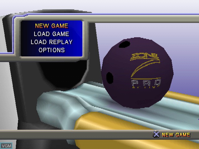 Menu screen of the game Brunswick Circuit Pro Bowling 2 on Sony Playstation