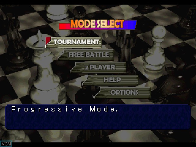 Menu screen of the game Checkmate II on Sony Playstation