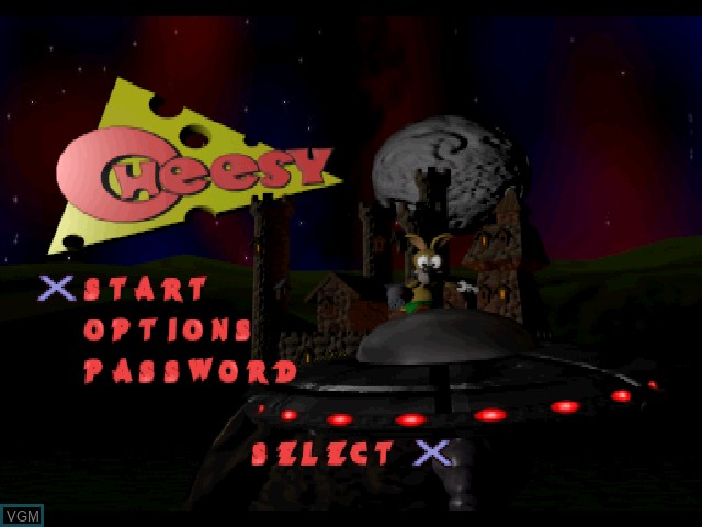 Menu screen of the game Cheesy on Sony Playstation