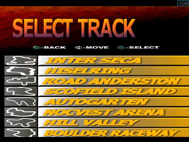 Menu screen of the game Formula GP on Sony Playstation