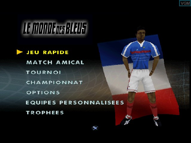 Menu screen of the game Monde des Bleus, Le - Le Jeu Officiel de l'Équipe de France on Sony Playstation