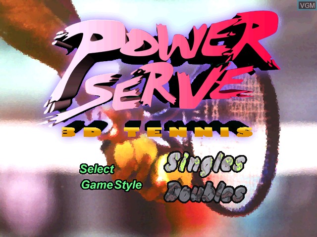Menu screen of the game Power Serve on Sony Playstation