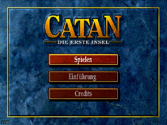 Menu screen of the game Catan - Die Erste Insel on Sony Playstation