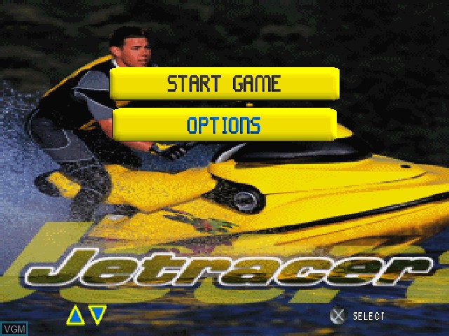Menu screen of the game Jetracer on Sony Playstation