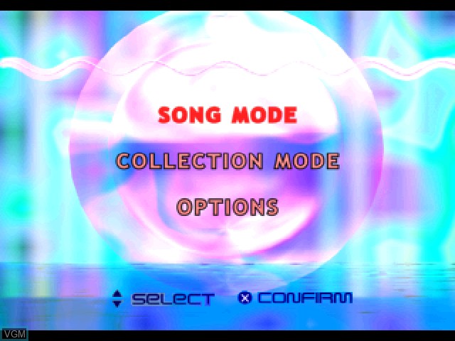 Menu screen of the game Rhythm Beat on Sony Playstation