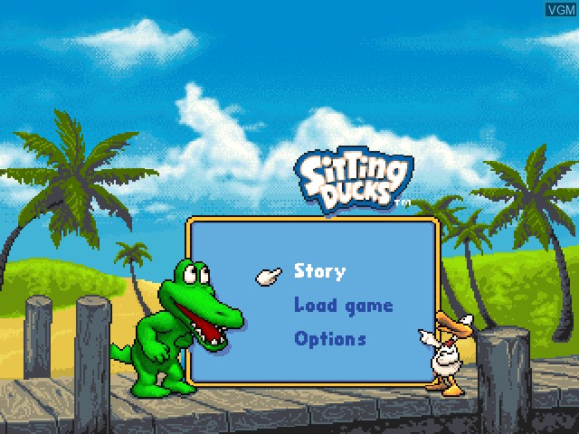 Menu screen of the game Sitting Ducks on Sony Playstation