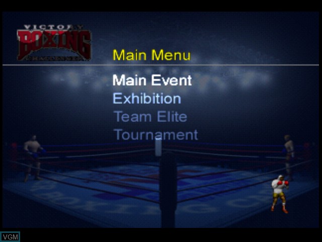 Menu screen of the game Victory Boxing Challenger on Sony Playstation
