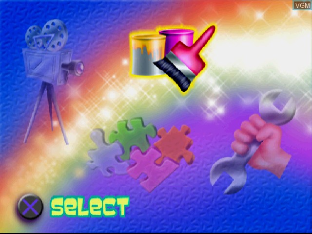 Menu screen of the game Winky the Little Bear on Sony Playstation
