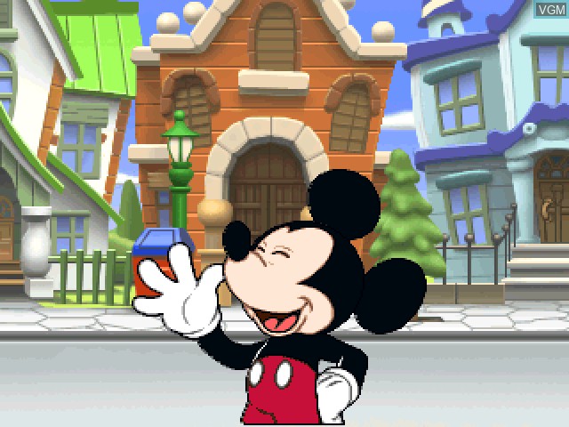 Menu screen of the game Kids Station - Mickey to Nakamatachi - Kazuasobi IroIro on Sony Playstation