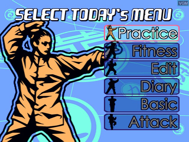 Menu screen of the game Martial Beat on Sony Playstation