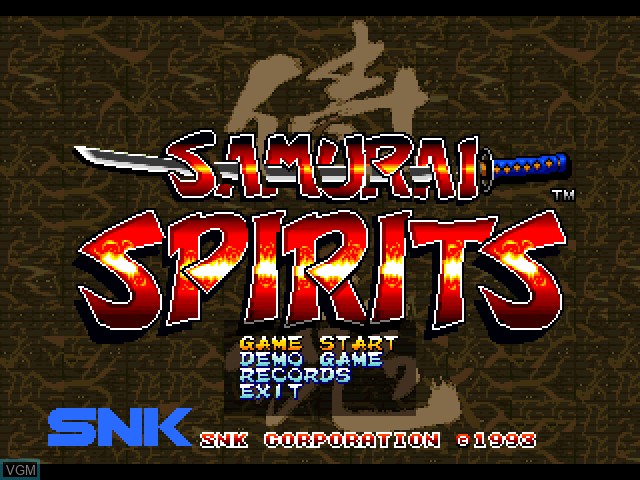 Menu screen of the game Samurai Spirits - Kenkaku Shinan Pack on Sony Playstation