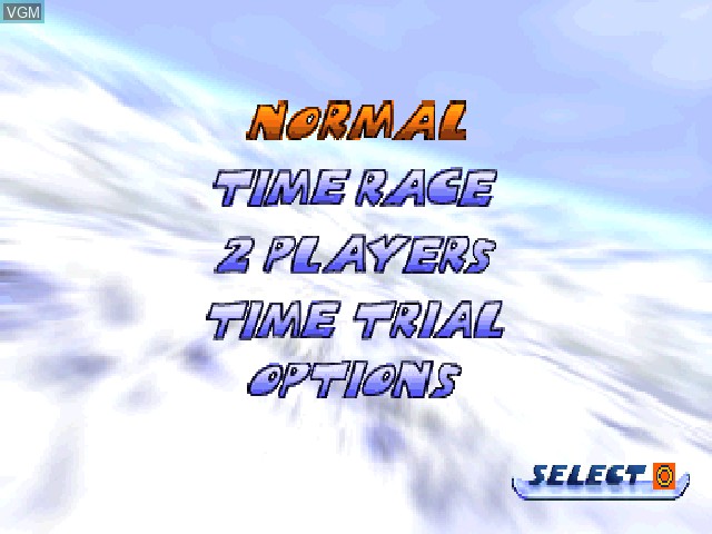 Menu screen of the game Snow Break on Sony Playstation