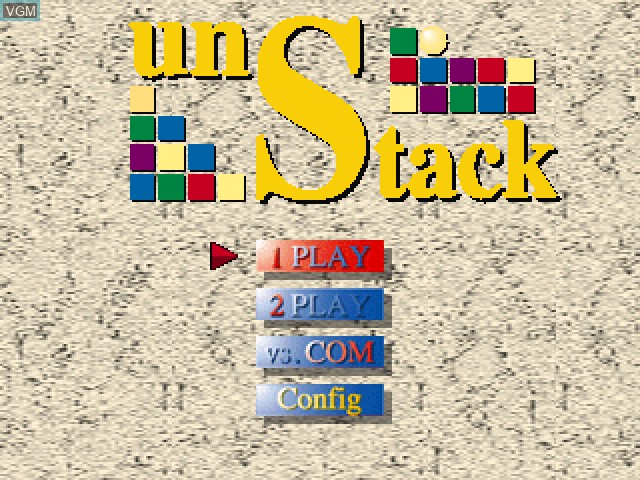Menu screen of the game unStack on Sony Playstation