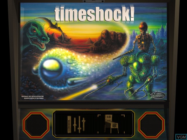 Menu screen of the game Pro Pinball - Timeshock! on Sony Playstation