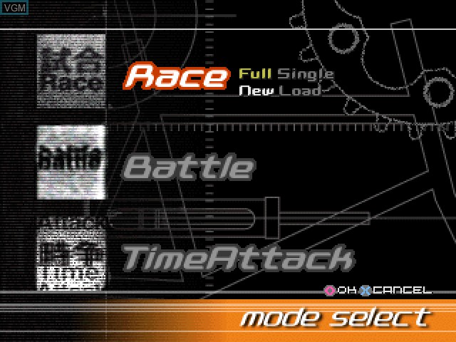 Menu screen of the game MTB Dirt Cross on Sony Playstation
