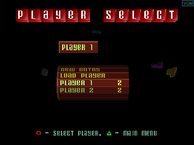 Menu screen of the game Next Tetris DLX, The on Sony Playstation