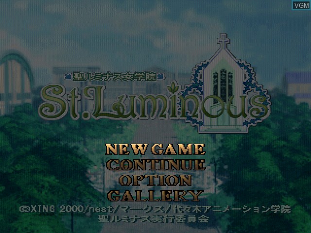Menu screen of the game Hijiri Luminous Jogakuin on Sony Playstation