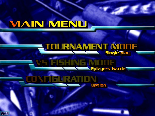 Menu screen of the game Super Bass Fishing on Sony Playstation