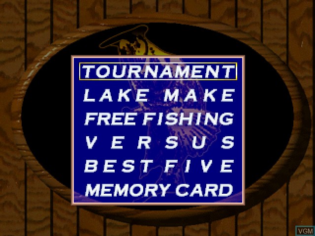 Menu screen of the game Lake Masters on Sony Playstation