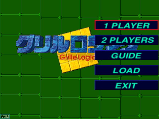 Menu screen of the game Grille Logic on Sony Playstation