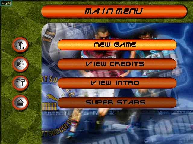 Menu screen of the game Puma Street Soccer on Sony Playstation