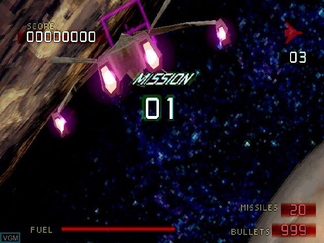 Menu screen of the game Space Rider on Sony Playstation