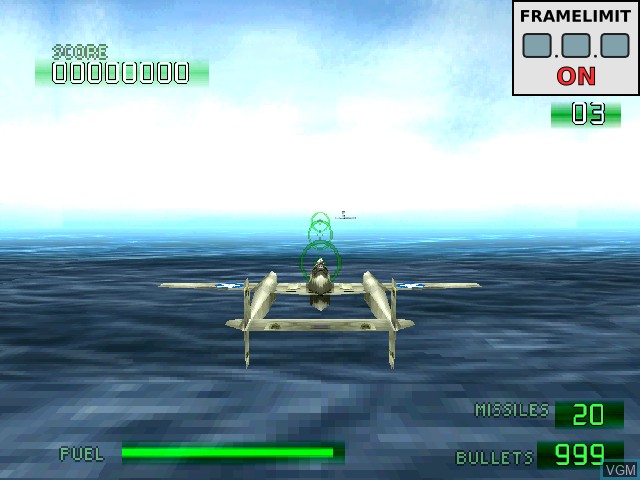 Menu screen of the game Flying Squadron on Sony Playstation