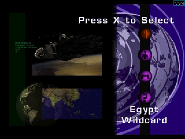 Menu screen of the game Shockwave Assault on Sony Playstation
