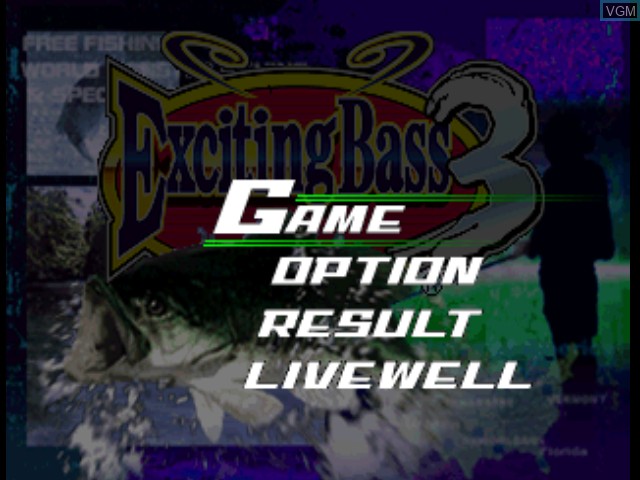 Menu screen of the game Exciting Bass 3 on Sony Playstation