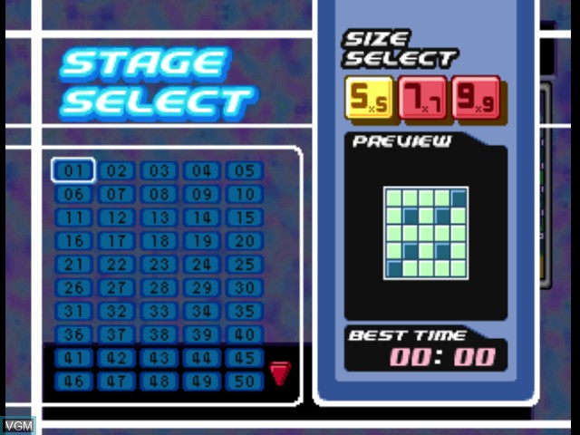 Menu screen of the game SuperLite 1500 Series - Crossword 2 on Sony Playstation