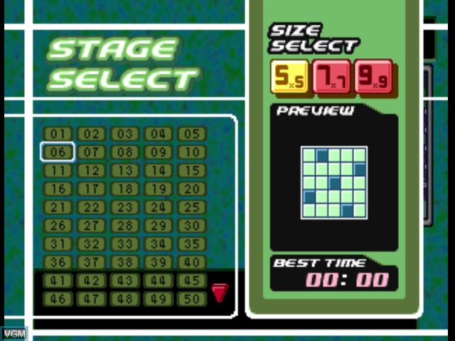 Menu screen of the game SuperLite 1500 Series - Crossword 3 on Sony Playstation