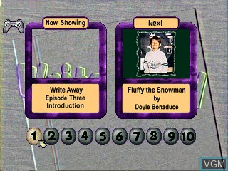 Menu screen of the game Write Away 3 on Sony Playstation