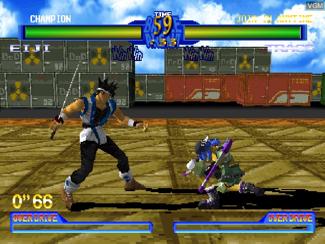 In-game screen of the game Battle Arena Toshinden 2 on Sony Playstation