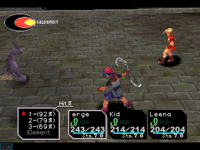 In-game screen of the game Chrono Cross on Sony Playstation