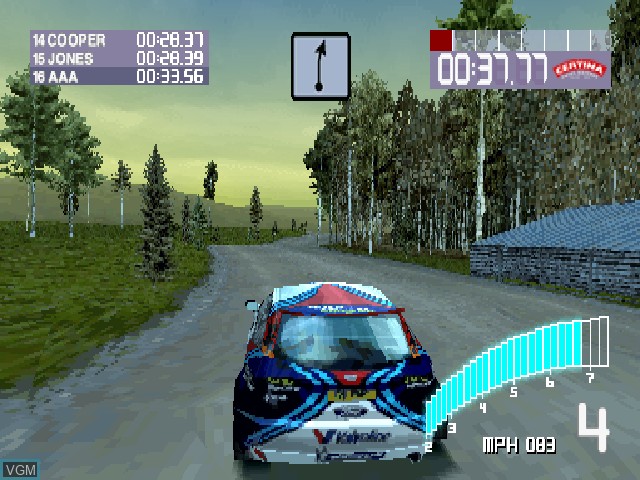 In-game screen of the game Colin McRae Rally 2.0 on Sony Playstation