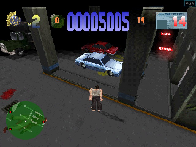 In-game screen of the game Die Hard Trilogy on Sony Playstation