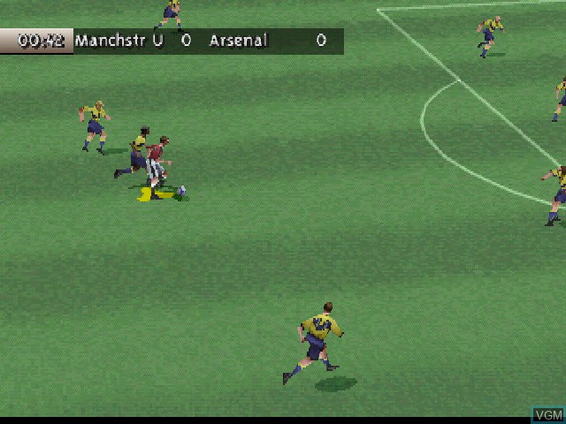 In-game screen of the game FIFA 99 on Sony Playstation