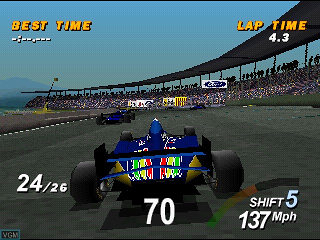 In-game screen of the game Formula 1 on Sony Playstation