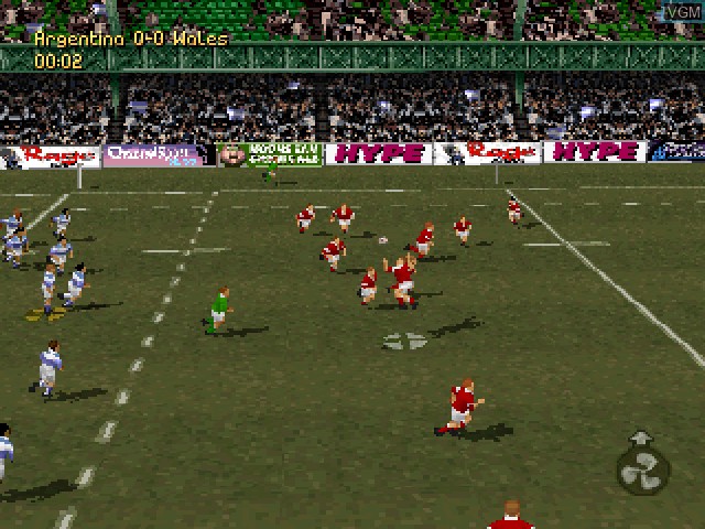 In-game screen of the game Jonah Lomu Rugby on Sony Playstation