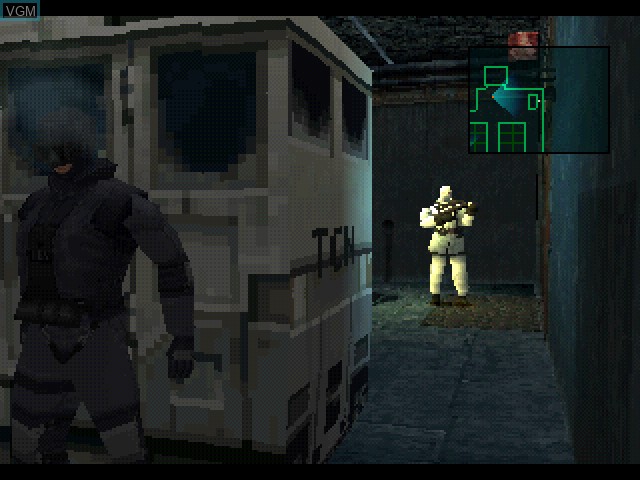 In-game screen of the game Metal Gear Solid on Sony Playstation
