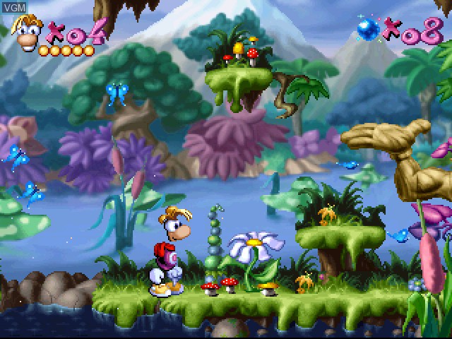 In-game screen of the game Rayman on Sony Playstation