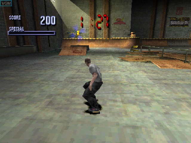 In-game screen of the game Tony Hawk's Pro Skater on Sony Playstation