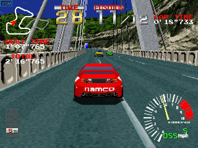 In-game screen of the game Ridge Racer on Sony Playstation